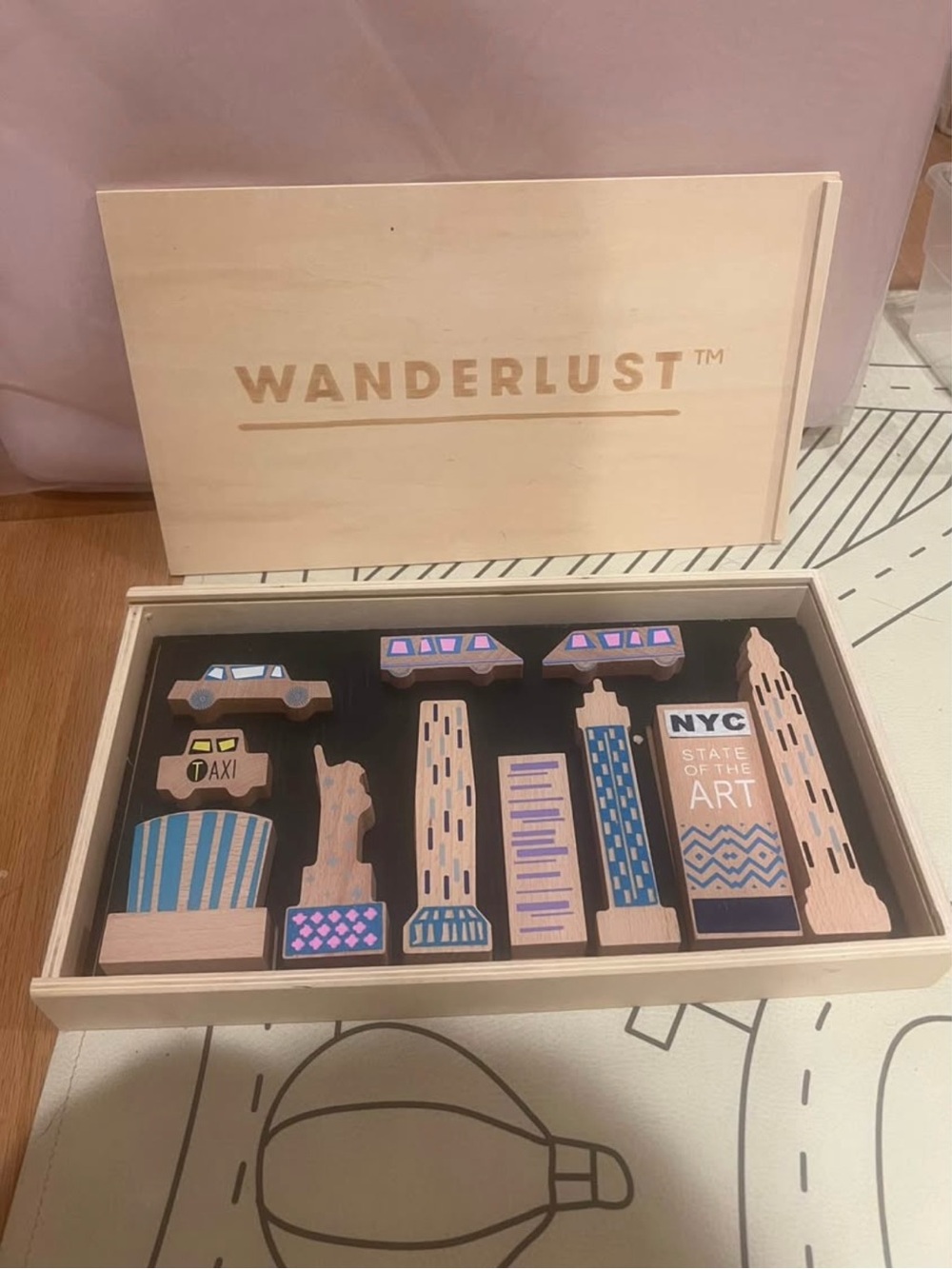 Wanderlust Wooden NYC Play Set - Blue & Natural Wood